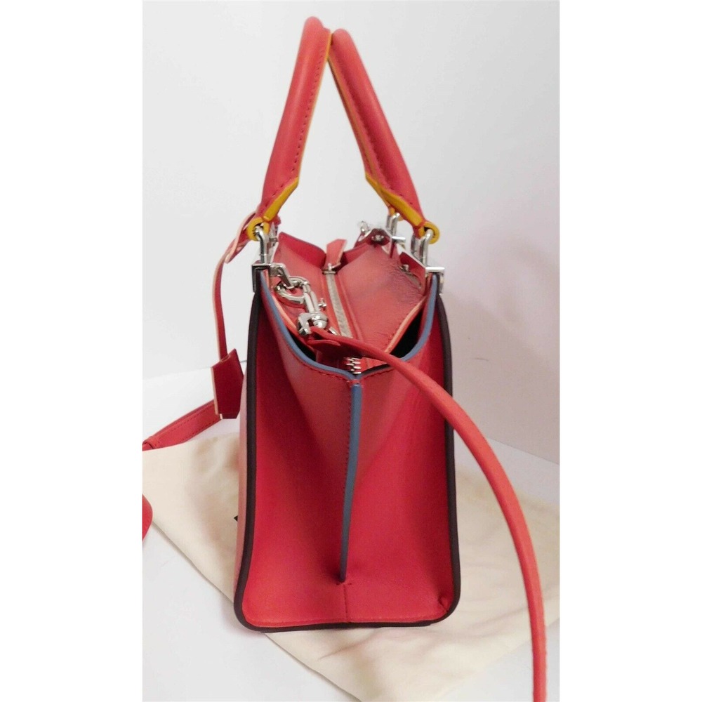 Fendi 3‎ Jours Red Leather Mini Tote Crossbody Bag Italy - Picture 4 of 9